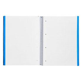 Cuaderno espiral navigator a4 micro a4 tapa forrada 120h 80gr cuadro 5mm 5 bandas 4 taladros color azul marino - NA29