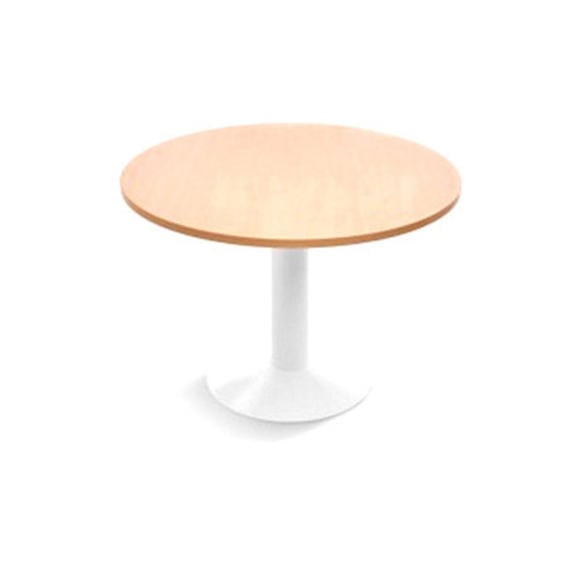 Mesa de reunion rocada meeting 3005atw04 estructura columna acero blanco tablero madera blanco 100 cm diametro