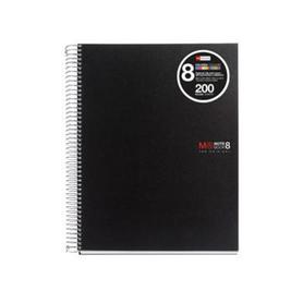 Block Note Book-8 Polipropileno A5 cuadricula 5x5 200 hojas negro - MR42007