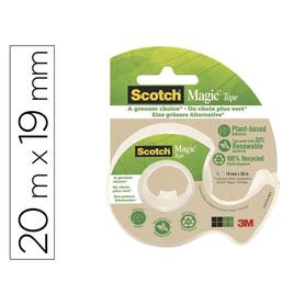 Cinta adhesiva scotch magic invisible 20 mt x 19 mm ecologica en miniportarrollo - 7100082821