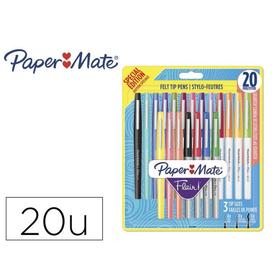Rotulador paper mate flair mix pack de 8 medium + 4 ultrafine + 8 bold colores surtidos - 2161989