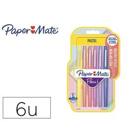 Rotulador paper mate flair pastel punta de fibra blister de 6 unidades colores surtidos - 2137276