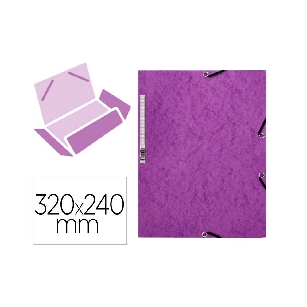 Carpeta q-connect gomas kf02171 carton simil-prespan solapas 320x243 mm violeta