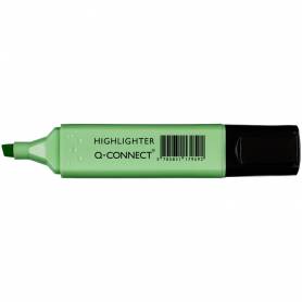Rotulador q-connect fluorescente pastel verde punta biselada