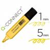 Rotulador q-connect fluorescente pastel amarillo punta biselada - KF17957
