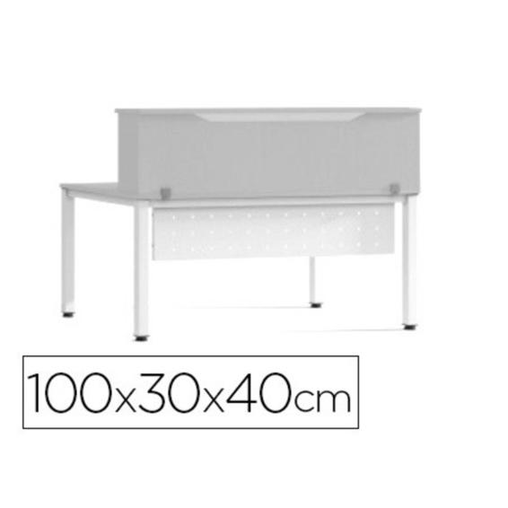Mostrador de altillo rocada valido para mesas work metal executive 100x30x40 cm acabado an02 gris/gris rf11799