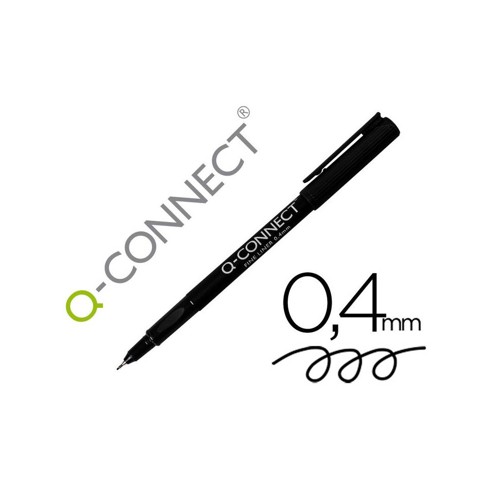 Rotulador q-connect punta de fibra fine liner negro 0.4 mm