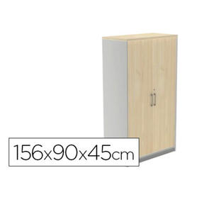 Armario rocada con cuatro estantes y dos puertas serie store 156x90x45 cm acabado aw04 blanco/blanco