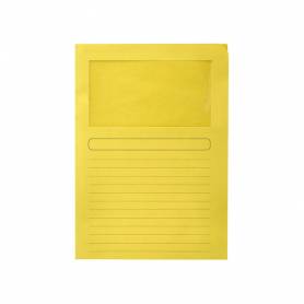 Subcarpeta cartulina q-connect din a4 amarilla con ventana transparente 120 gr