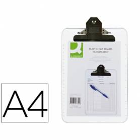 Portanotas q-connect plastico transparente din a4 4 mm