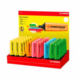 Rotulador stabilo boss fluorescente 70 expositor de 45 unidades colores surtidos