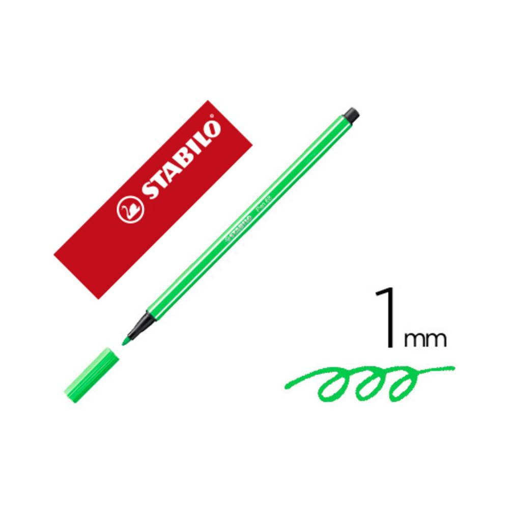 Rotulador stabilo acuarelable pen 68 esmeralda claro 1 mm