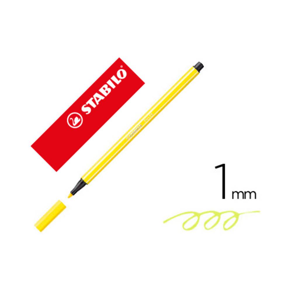 Rotulador stabilo acuarelable pen 68 amarillo limon 1 mm