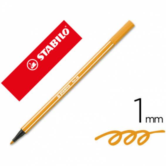 Rotulador stabilo acuarelable pen 68 naranja 1 mm