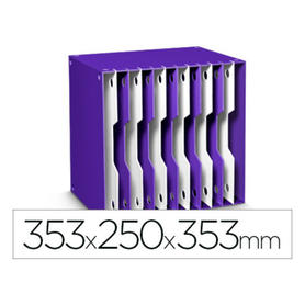 Archivador modular cep poliestireno violeta/blanco 12 casillas 353x250x353 mm