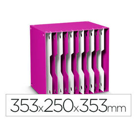 Archivador modular cep poliestireno rosa/blanco 12 casillas 353x250x353 mm