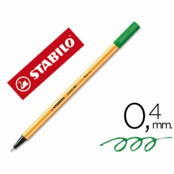 STABILO Point 88. Rotulador punta fina de fibra trazo 0.4 mm. Colores