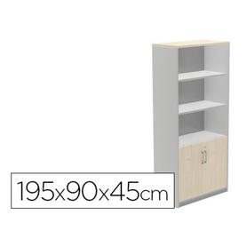 Armario rocada con cuatro estante y dos puertas inferiores serie store 195x90x45 cm acabado ab01
