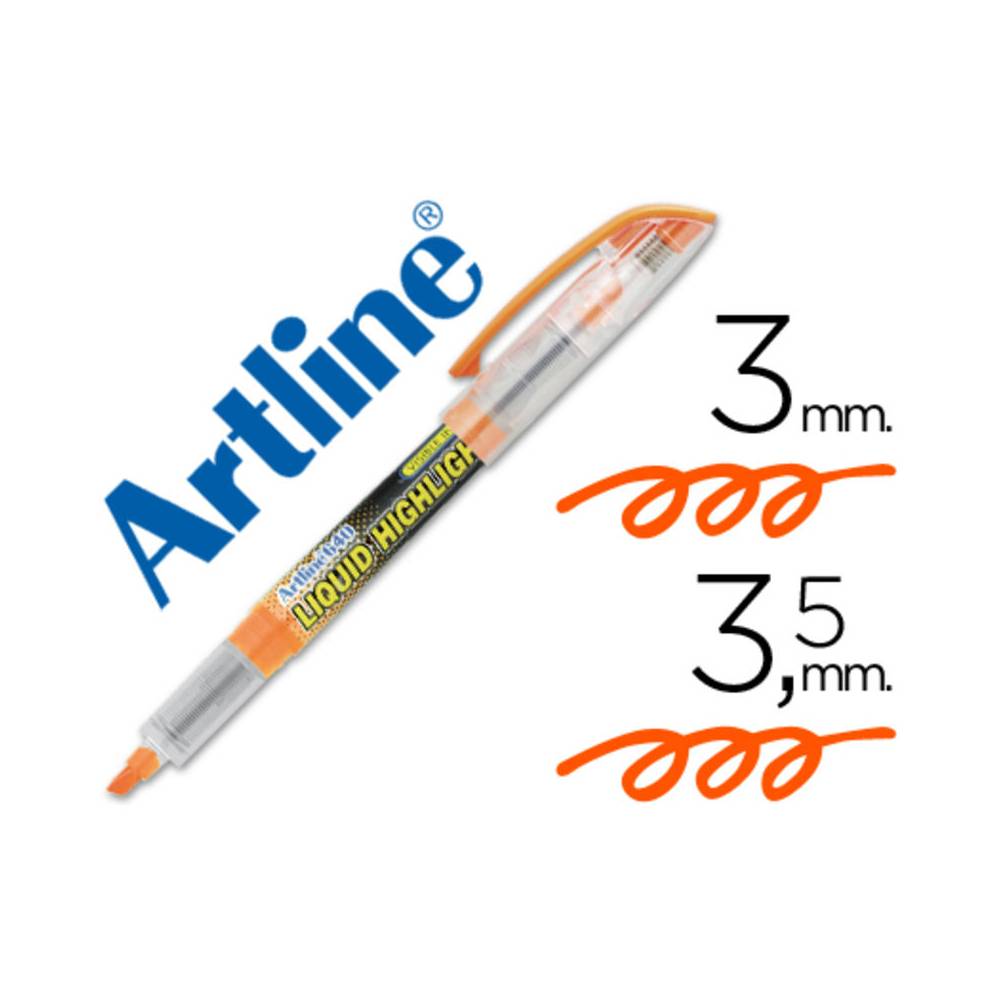 Rotulador artline fluorescente ek-640 naranja punta biselada