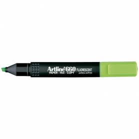 Rotulador artline fluorescente ek-660 verde punta biselada