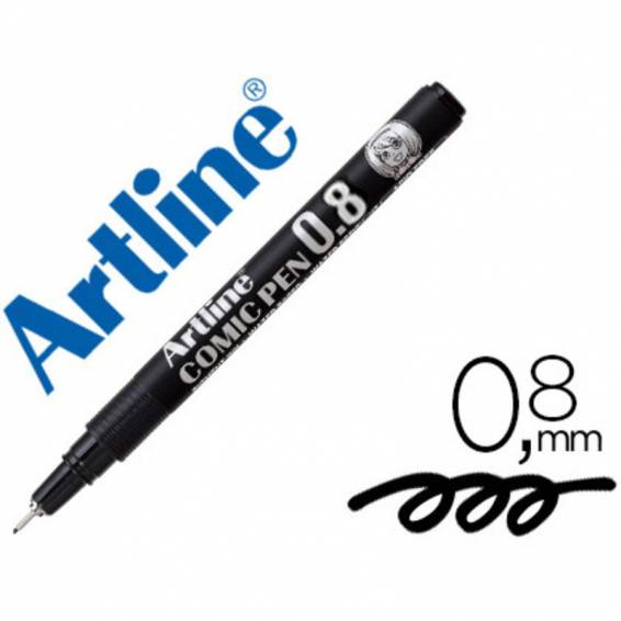 Rotulador artline calibrado micrometrico negro comic pen ek-288 punta poliacetal 0,8 mm resistente al agua