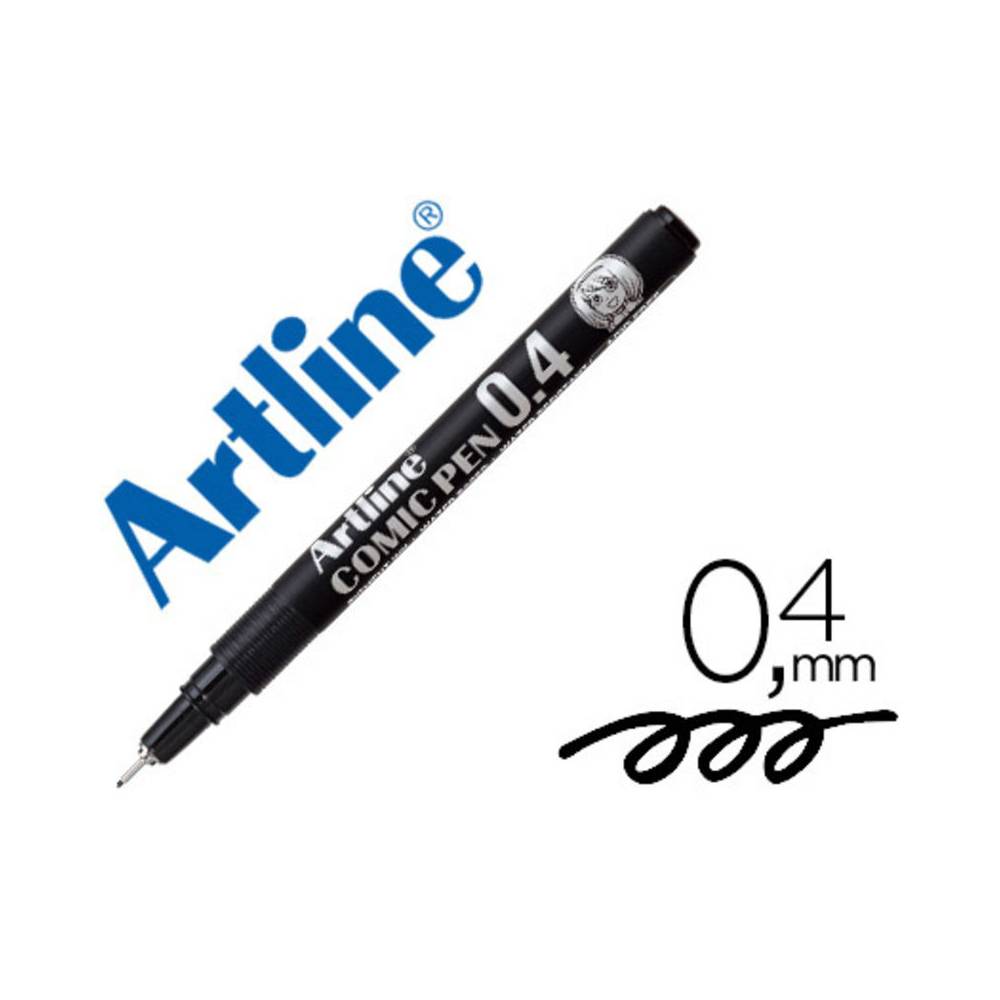 Rotulador artline calibrado micrometrico negro comic pen ek-284 punta poliacetal 0,4 mm resistente al agua