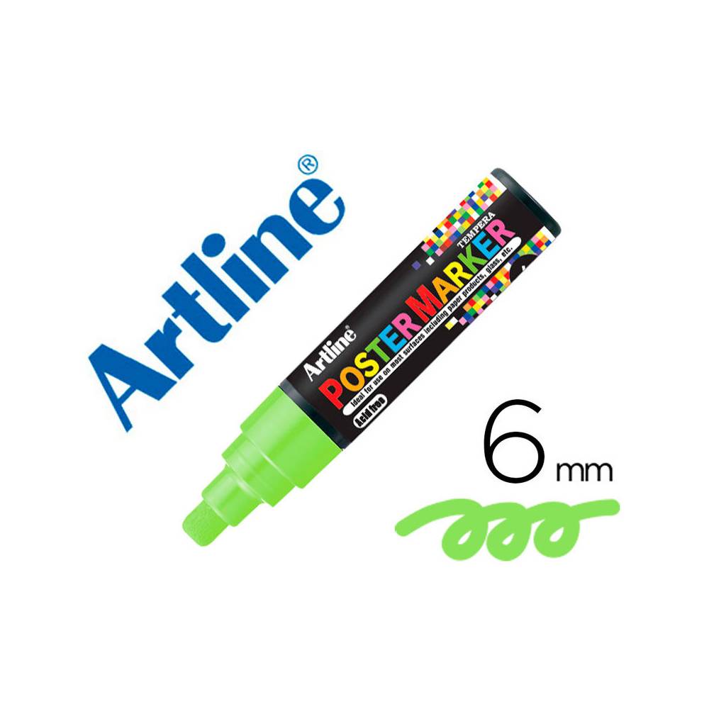 Rotulador artline poster marker epp-6-ver flu punta redonda 6 mm color verde fluor