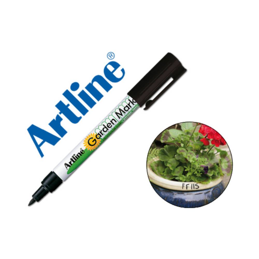 Rotulador artline marcador permanente ek-780 negro punta redonda 0,8 mm en blister brico para jardin