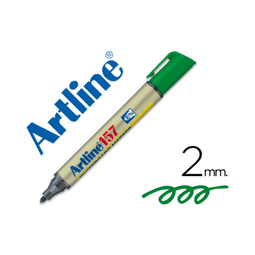 Rotulador artline pizarra ek-157 verde -punta redonda 2 mm