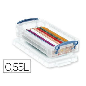 Organizador archivo 2000 plastico transparente con tapa0,55 litros 40x100x220 mm