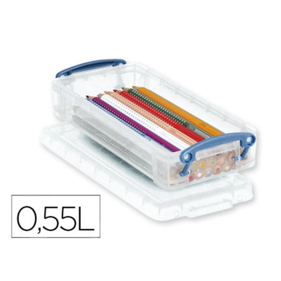 Organizador archivo 2000 plastico transparente con tapa0,55 litros 40x100x220 mm