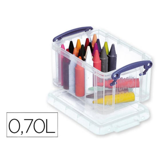 Organizador archivo 2000 plastico transparente con tapa0,70 litros 80x155x100 mm