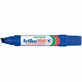 Rotulador artline marcador permanente 100 azul punta biselada