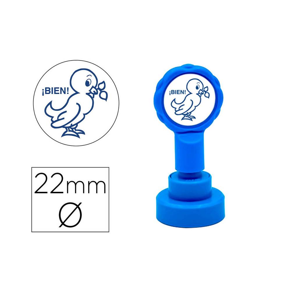 Sello artline emoticono bien color azul 22 mm diametro