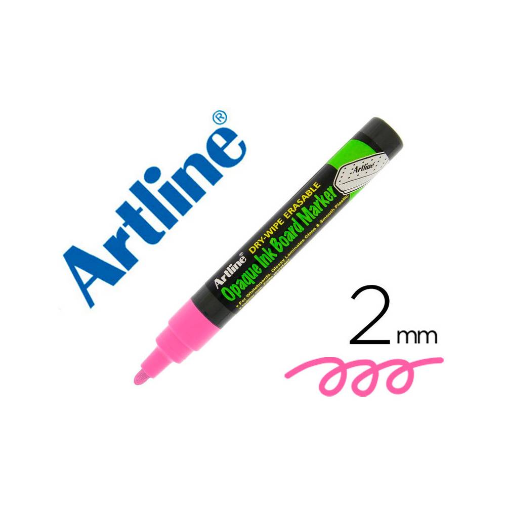 Rotulador artline pizarra epd-4 color rosa fluorescente opaque ink board punta redonda 2 mm