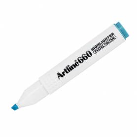 Rotulador artline fluorescente ek-660 azul pastel punta biselada