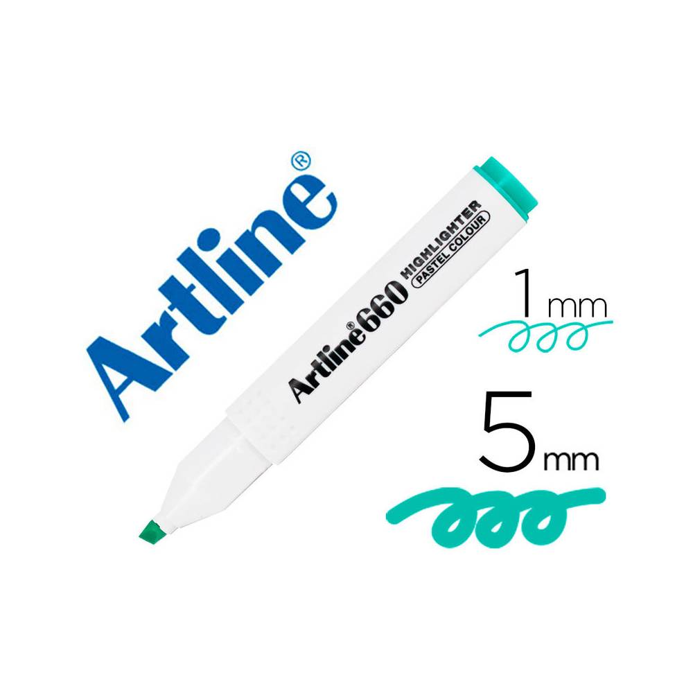 Rotulador artline fluorescente ek-660 verde pastel punta biselada