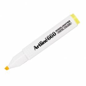 Rotulador artline fluorescente ek-660 amarillo pastel punta biselada
