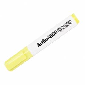 Rotulador artline fluorescente ek-660 amarillo pastel punta biselada