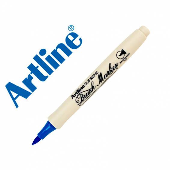 Rotulador artline supreme brush epfs pintura base de agua punta tipo pincel trazo fino azul ultramar