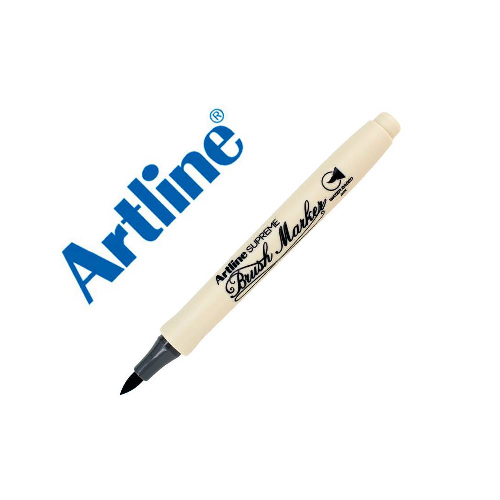 Rotulador artline supreme brush epfs pintura base de agua punta tipo pincel trazo fino gris