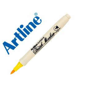 Rotulador artline supreme brush epfs pintura base de agua punta tipo pincel trazo fino amarillo limon