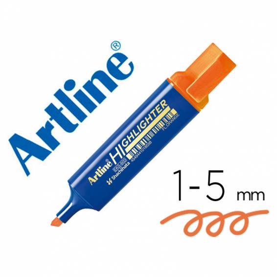 Rotulador artline fluorescente eks-600 naranja punta biselada