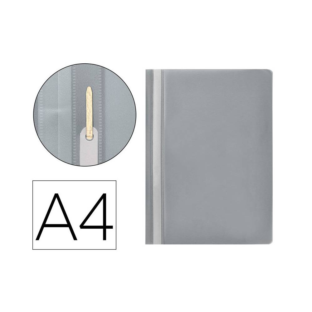 Carpeta dossier fastener plastico q-connect din a4 gris