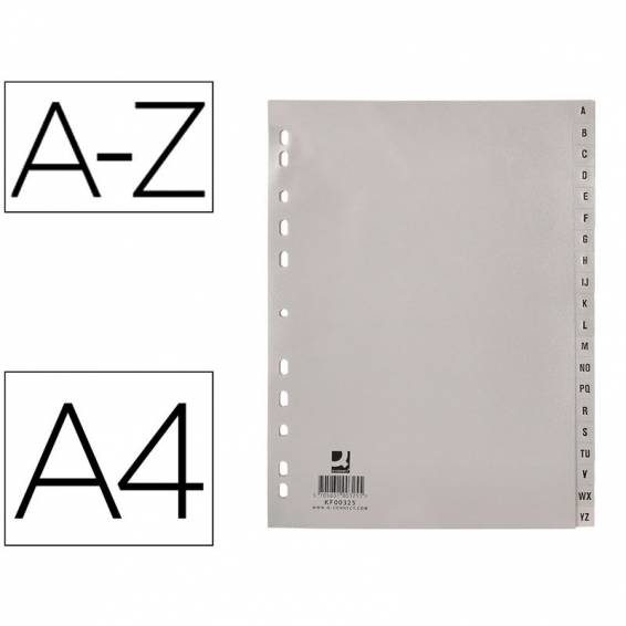 Compra Separador alfabetico q-connect plastico a-z din a4 multitaladro -  KF00325