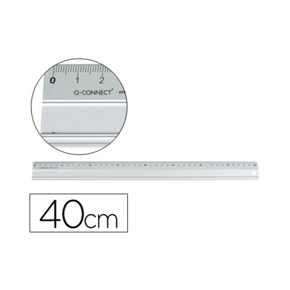 Regla q-connect metalica aluminio 40 cm