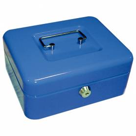 Caja caudales q-connect 8/ 200x160x90 mm azul con portamonedas