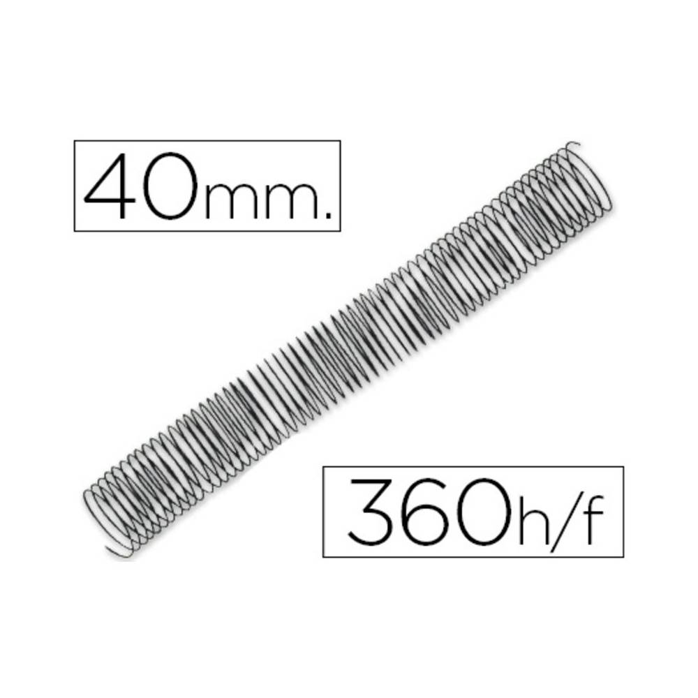 Espiral metalico q-connect 64 5:1 40mm 1,2mm caja de 25 unidades