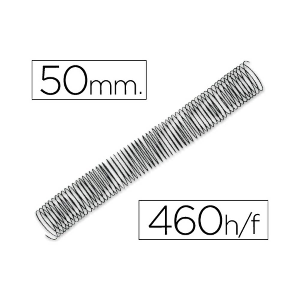 Espiral metalico q-connect 64 5:1 50mm 1,2mm caja de 25 unidades