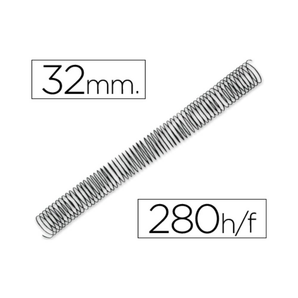 Espiral metalico q-connect 64 5:1 32mm 1,2mm caja de 50 unidades